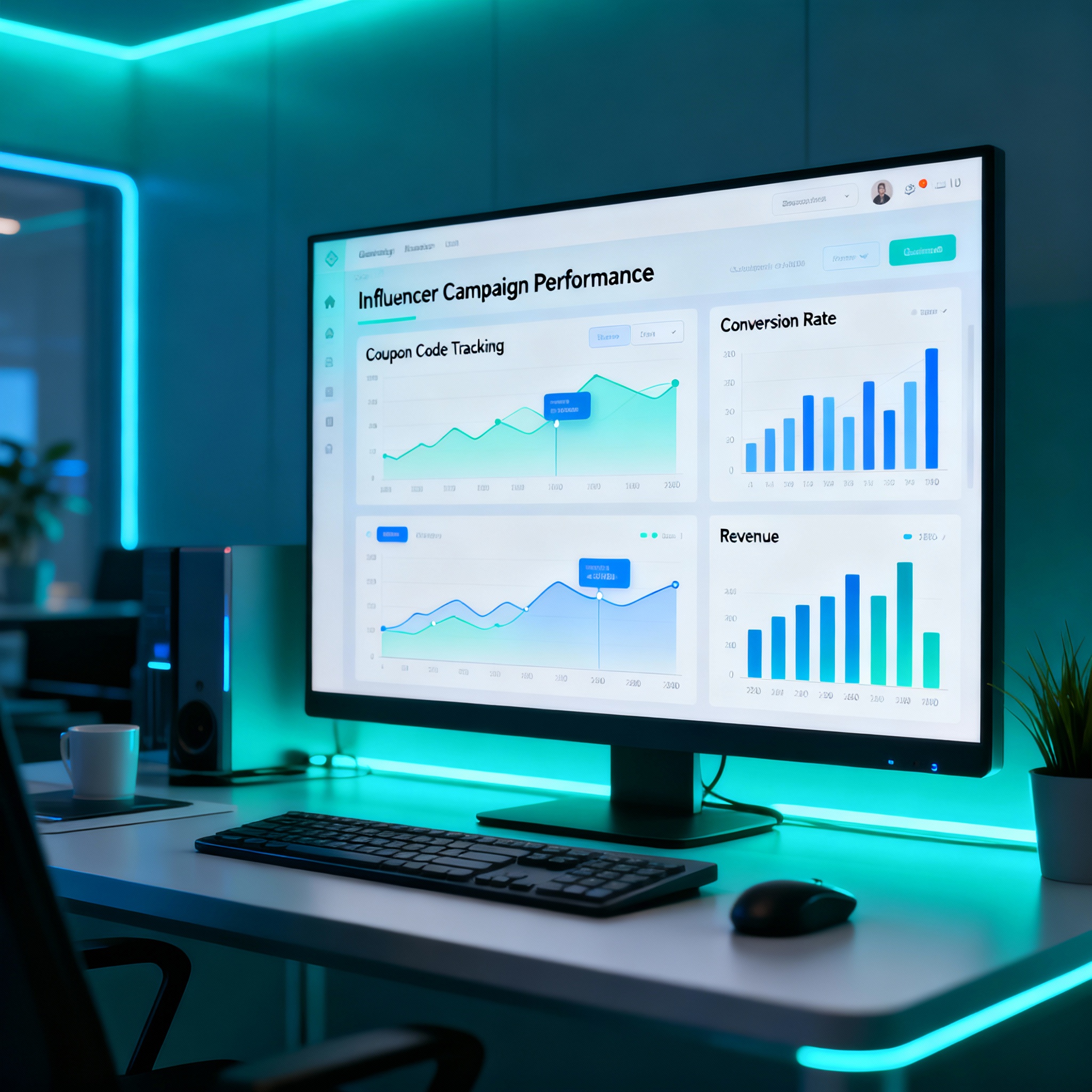 Performance dashboard tracking codes and revenue